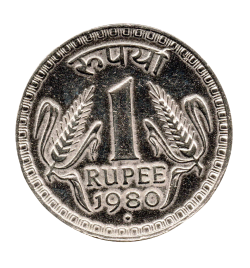 One Rupee Coin India PNG Transparent Image