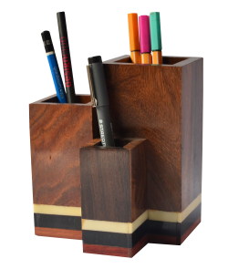 Wooden Pen Stand PNG Transparent Image